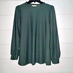 Womens Perfect Peach Green Swiss Dot Shirt